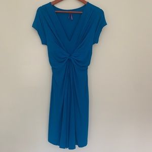 Peacock blue summer dress.